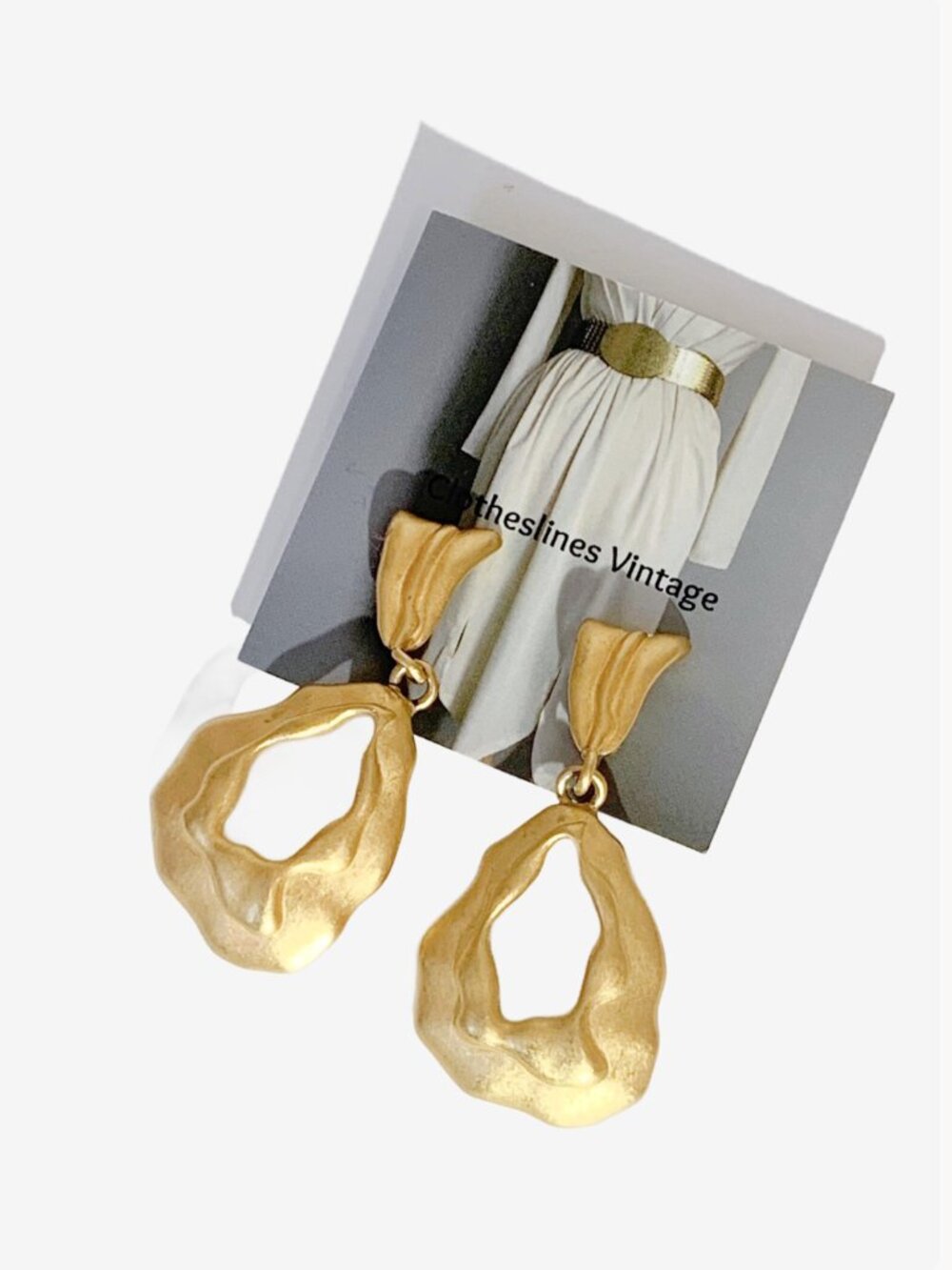 Vintage Gold Sculptural Dangle Earrings